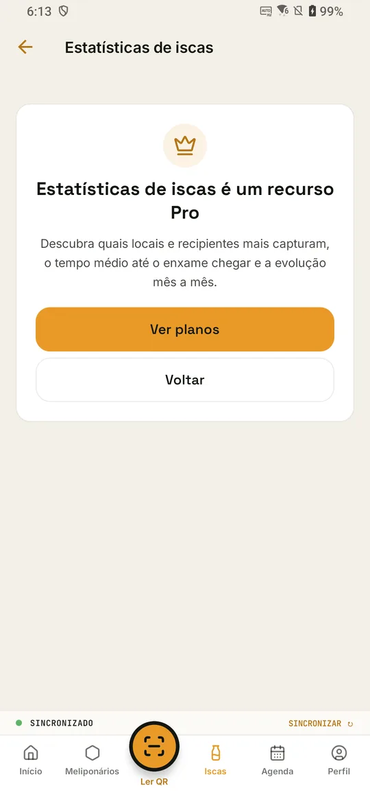Estatísticas de iscas (plano Colônia)